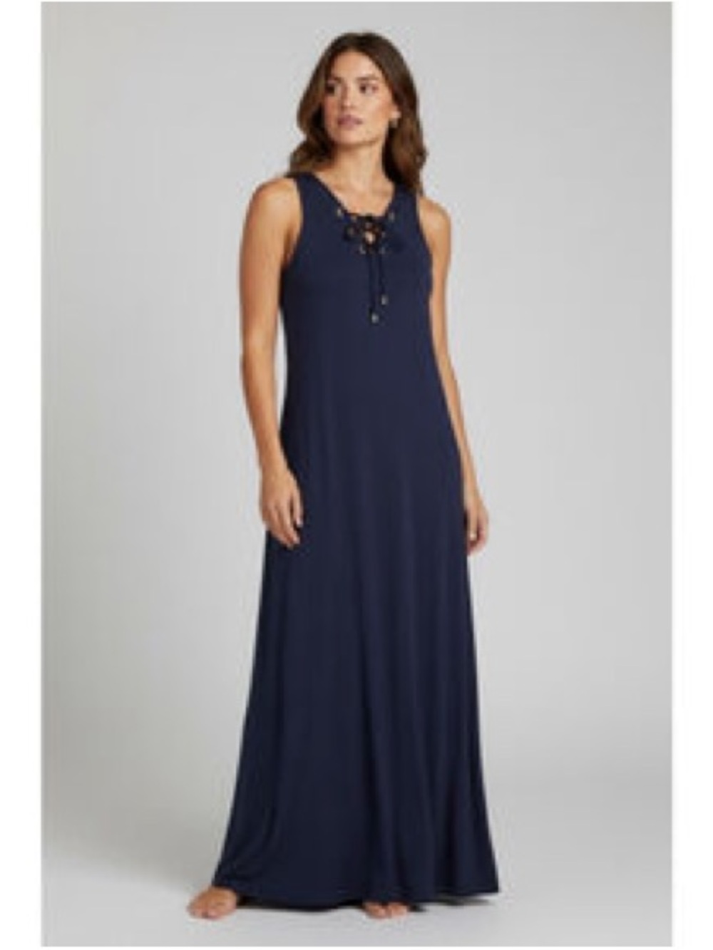 Philosophy Navy Lace-Up Maxi Dress